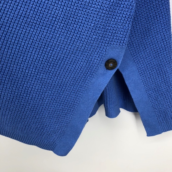 J Jill Womens Longline Cardigan Size XL Cornflower Blue Open Front Button Slits - Picture 7 of 11